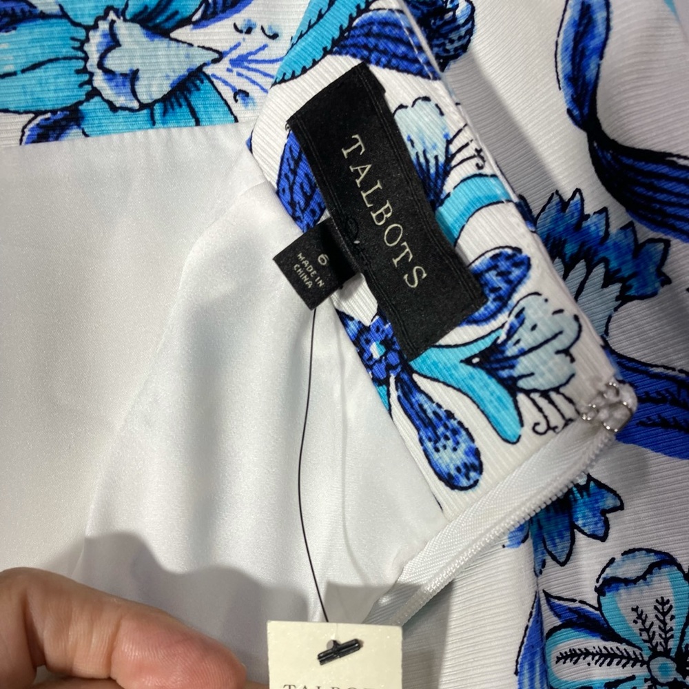 Talbots NWT’s Skirt, Mini, Pencil, Blue and White, Size 6 - Picture 8 of 11